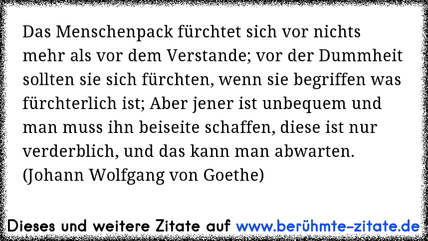 Das Menschenpack Fürchtet Sich Vor Nichts Mehr Als Vor Dem