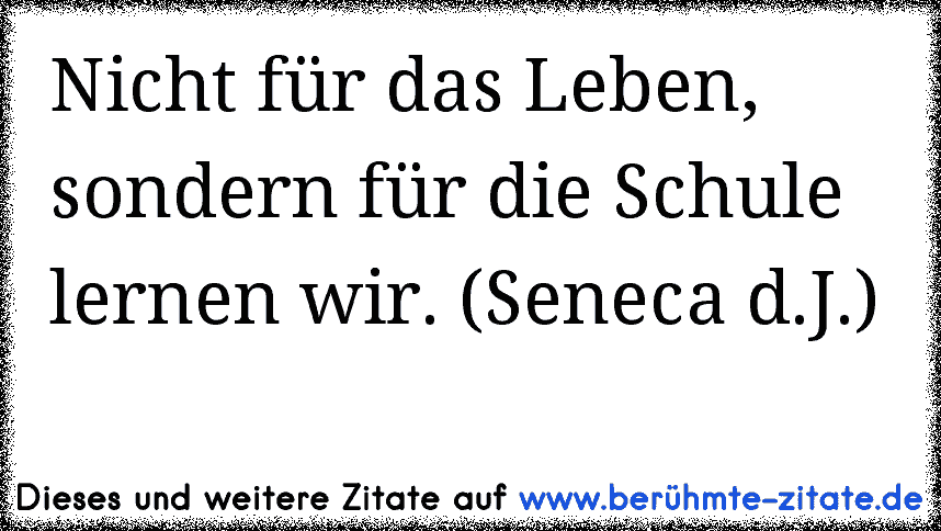 Nicht Für Das Leben Sondern Für Die Schule Lernen Wir